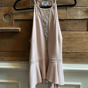 bebe Halter Peplum Top - Blush (L)